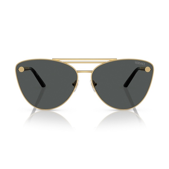 NEW VERSACE VE2267 100287 CAT EYE SUNGLASSES MOD 2267 1002/87 GOLD GREY - Picture 3 of 5